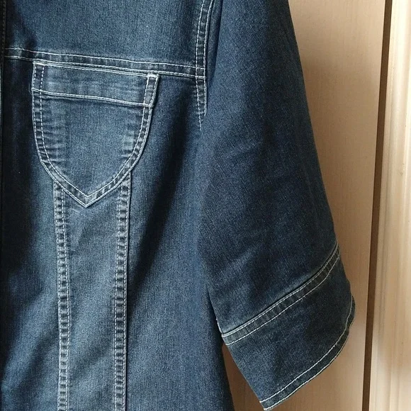 Coldwater Creek-Womens Petite (P14) Blue Jean Type Jacket - Picture 4 of 9